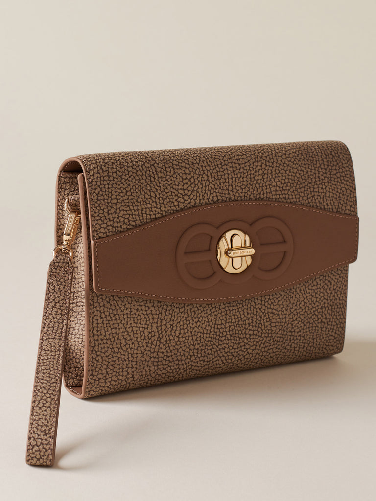 Borsa a tracolla di Tela rivestita OP e pelle - MOONLIGHT BORSA MINI - Borbonese