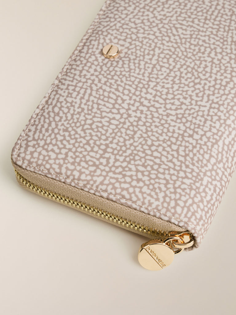 Portafoglio di tessuto riciclato Op e Pelle - PORTAFOGLIO CLASSICA MEDIUM ZIP AROUND - Borbonese