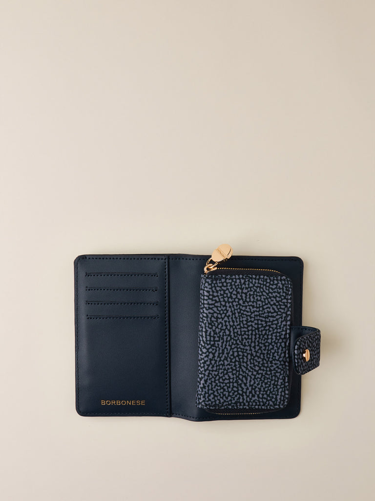 Portafoglio di tessuto riciclato Op e Pelle - PORTAFOGLIO CALSSICA SMALL - Borbonese