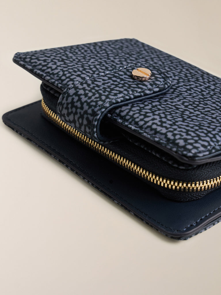 Portafoglio di tessuto riciclato Op e Pelle - PORTAFOGLIO CALSSICA SMALL - Borbonese