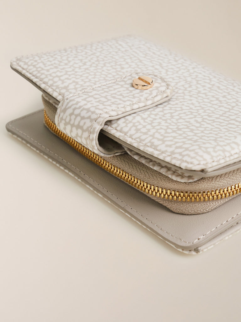 Portafoglio di tessuto riciclato Op e Pelle - PORTAFOGLIO CALSSICA SMALL - Borbonese