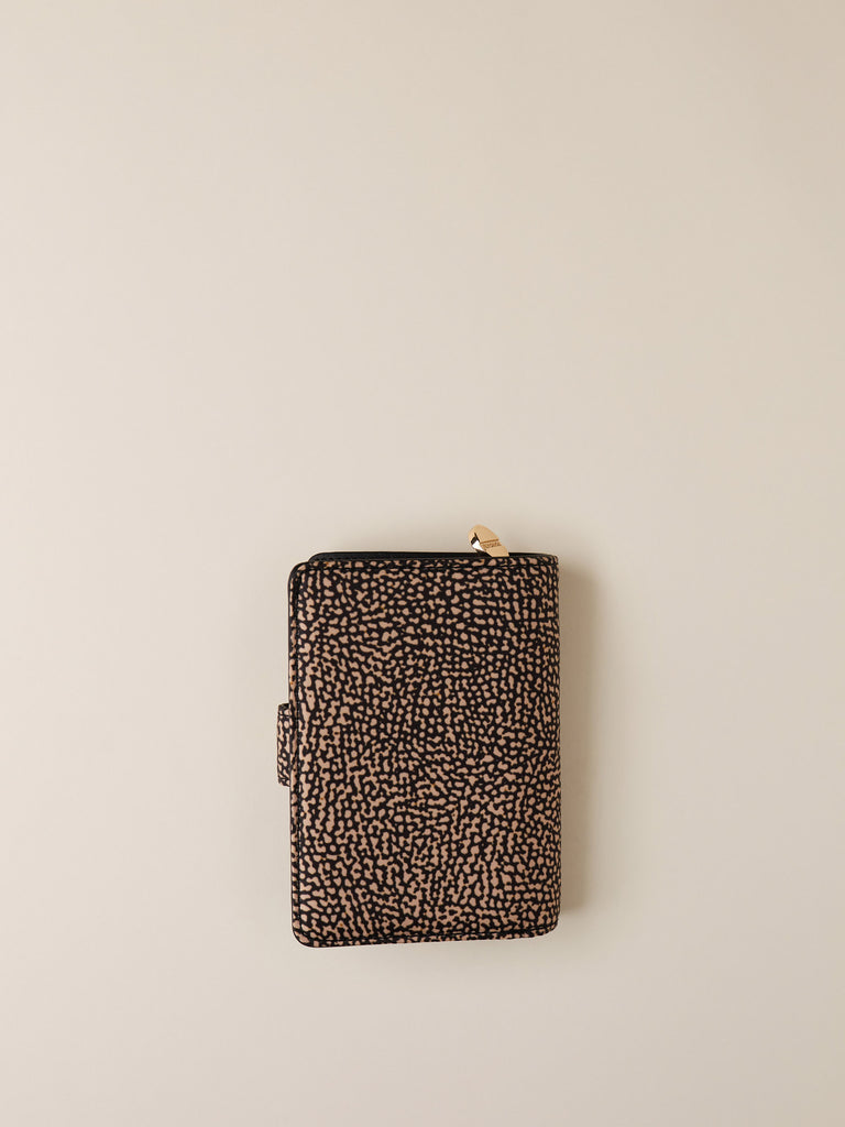 Portafoglio di tessuto riciclato Op e Pelle - PORTAFOGLIO CALSSICA SMALL - Borbonese