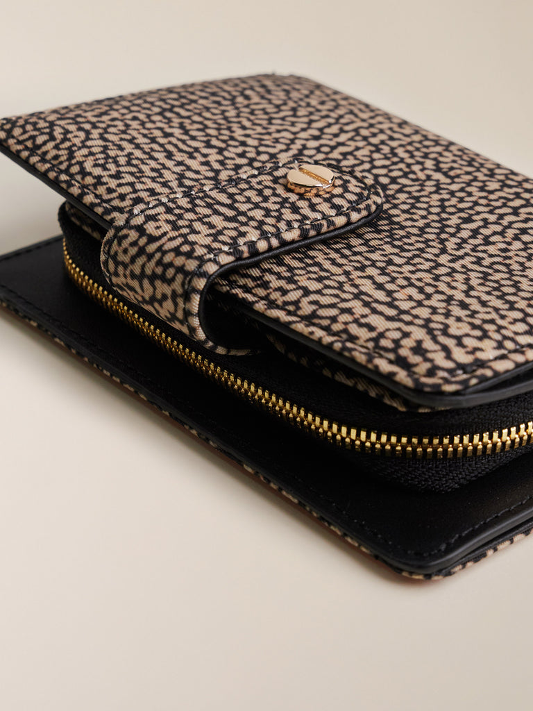 Portafoglio di tessuto riciclato Op e Pelle - PORTAFOGLIO CALSSICA SMALL - Borbonese