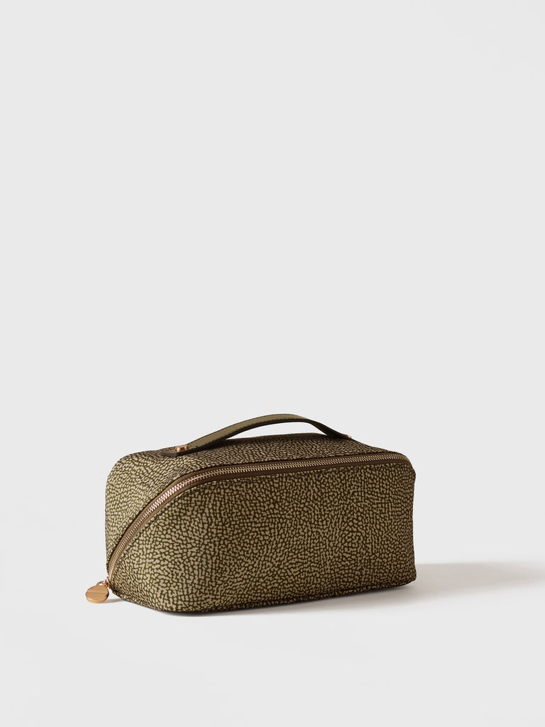 Op Recycled fabric and leather Beauty case - CLASSICA BEAUTY CASE - Borbonese