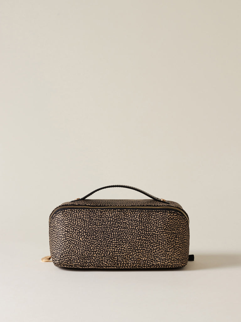 Op Recycled fabric and leather Beauty case - CLASSICA BEAUTY CASE - Borbonese