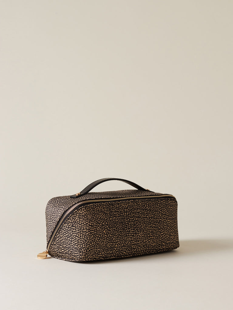 Op Recycled fabric and leather Beauty case - CLASSICA BEAUTY CASE - Borbonese