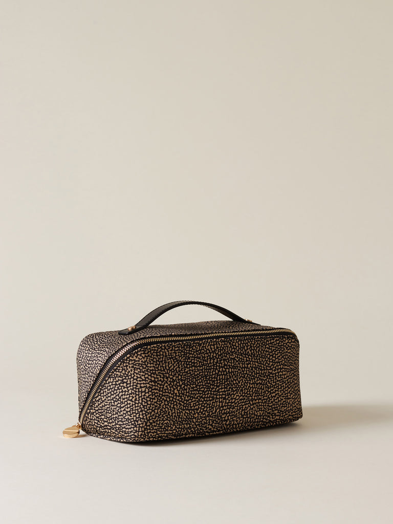 Op Recycled fabric and leather Beauty case - CLASSICA BEAUTY CASE - Borbonese