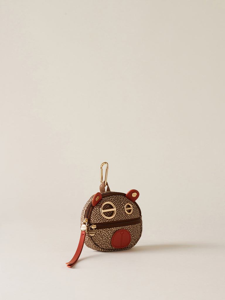 Portamonete in Tesuto riciclato Op e Pelle - CHARM ORSO - Borbonese