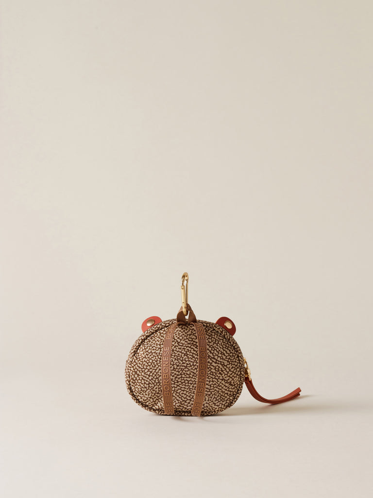 Portamonete in Tesuto riciclato Op e Pelle - CHARM ORSO - Borbonese