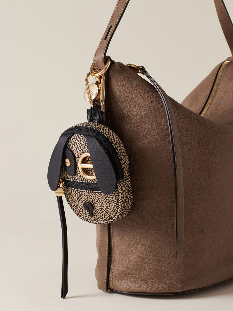 Portamonete in Tesuto riciclato Op e Pelle - CHARM CANE - Borbonese