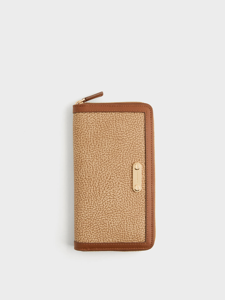 Op Coated Canvas Wallet - LARGE ZIP AROUND SHEET - Borbonese