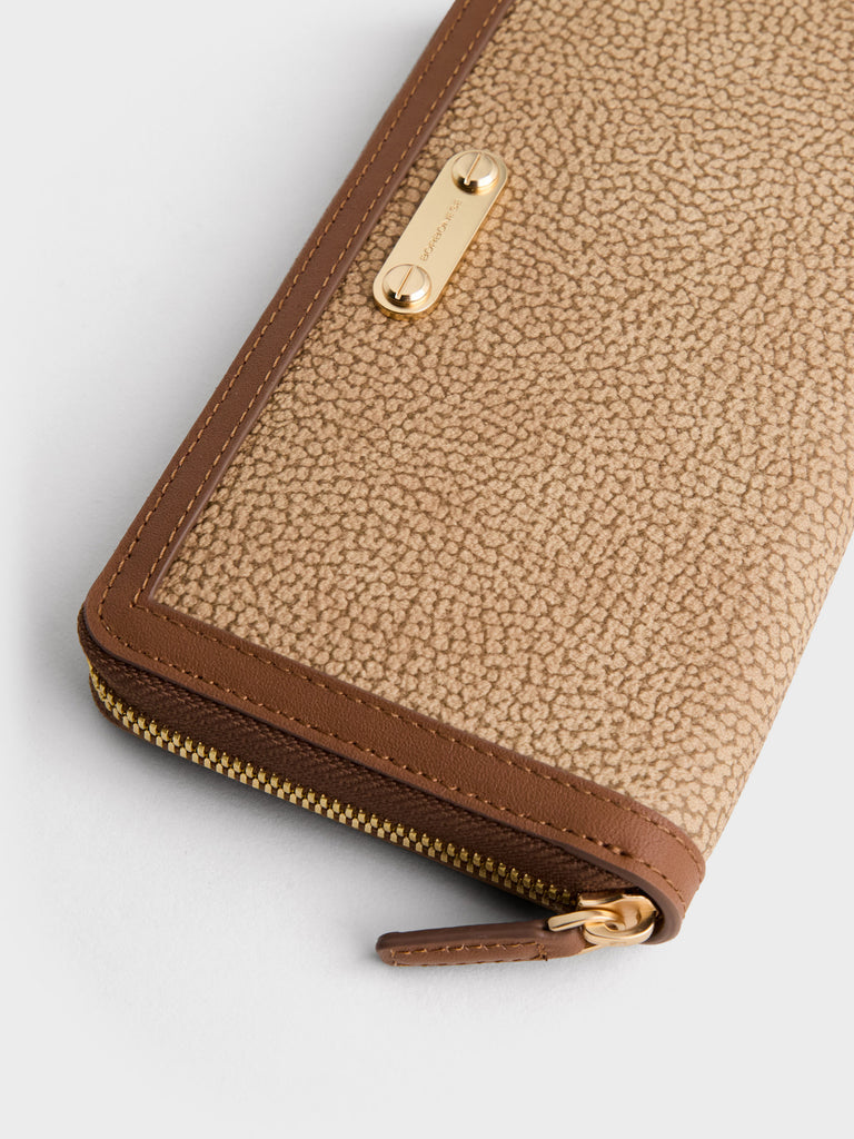 Op Coated Canvas Wallet - LARGE ZIP AROUND SHEET - Borbonese