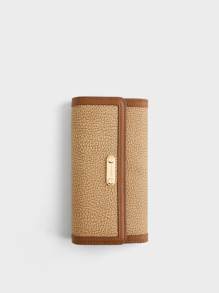 Op Coated Canvas Wallet - LARGE WALLET WITH FLAP - Borbonese