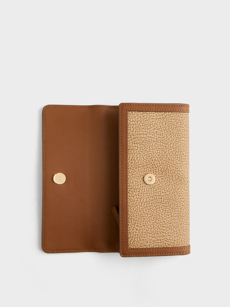 Op Coated Canvas Wallet - LARGE WALLET WITH FLAP - Borbonese