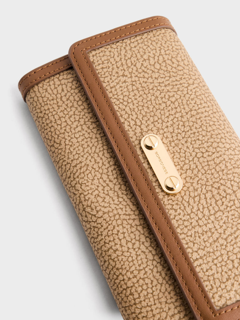 Op Coated Canvas Wallet - LARGE WALLET WITH FLAP - Borbonese