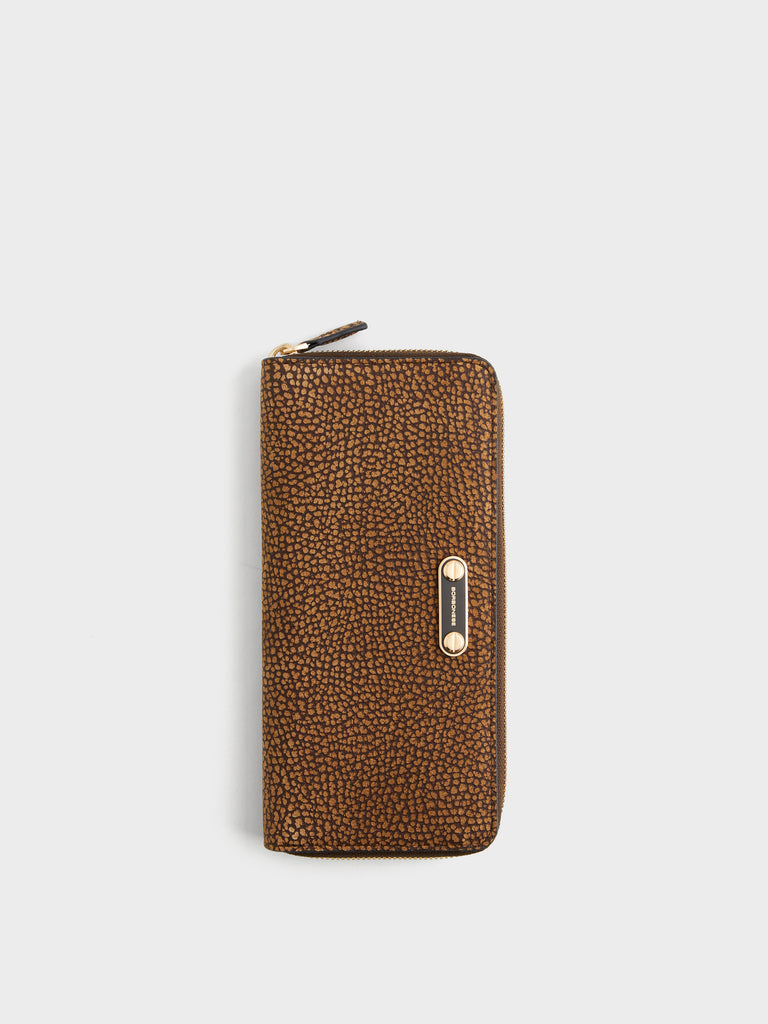 Leather Wallet - LARGE ZIP AROUND SLIM WALLET - Borbonese