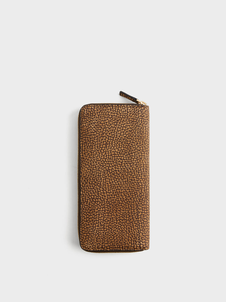 Leather Wallet - LARGE ZIP AROUND SLIM WALLET - Borbonese