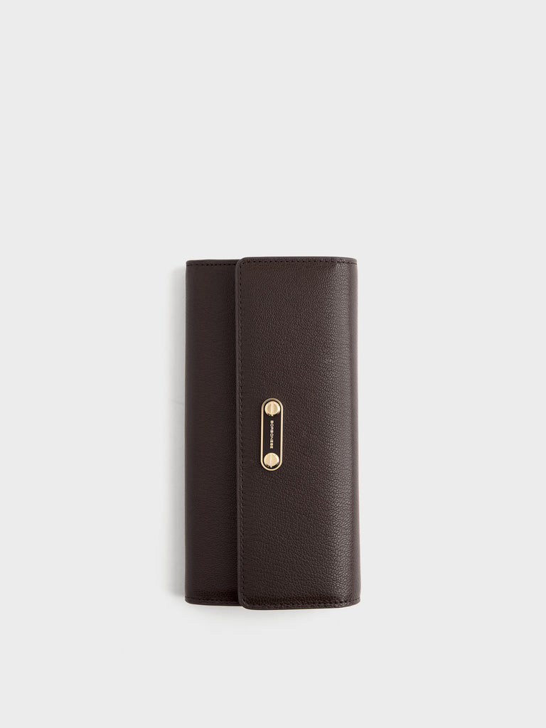 Leather Wallet - LARGE WALLET WITH FLAP - Borbonese