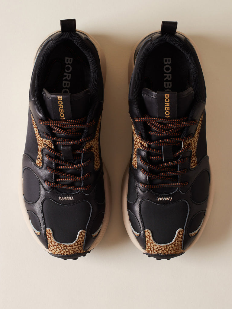 Fabric and Leather Runners - SNEAKERS - Borbonese