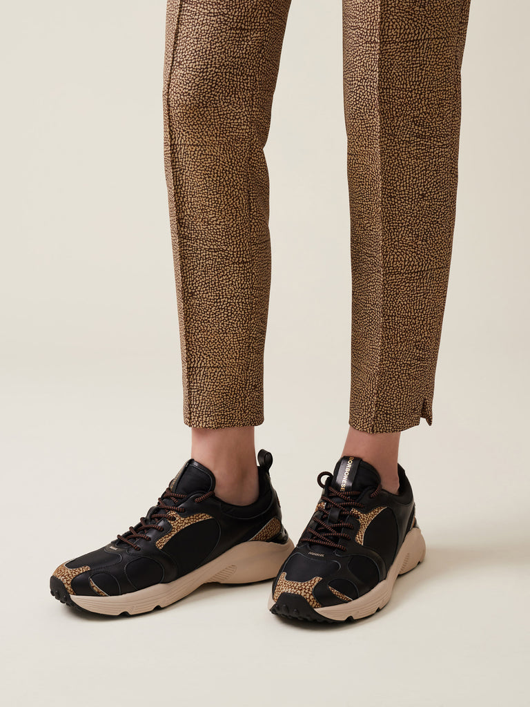 Fabric and Leather Runners - SNEAKERS - Borbonese