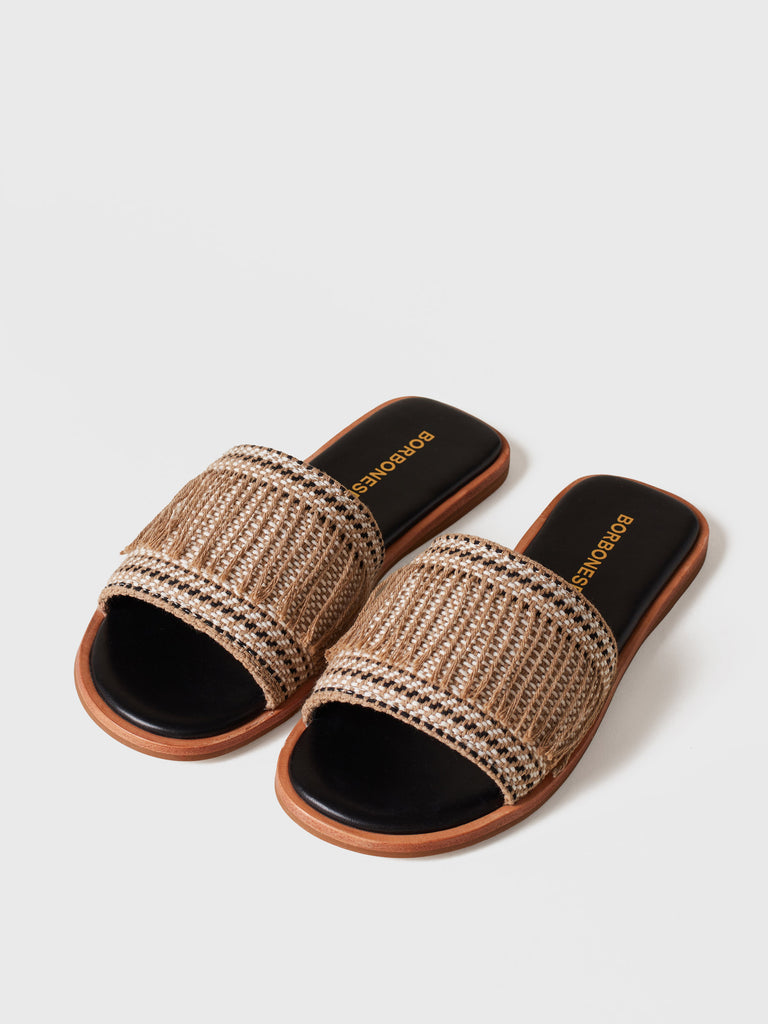 Ciabattina di Tessuto Jacquard - SANDALO FLAT - Borbonese