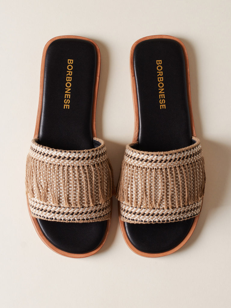 Jacquard Fabric Slipper - FLAT SANDAL - Borbonese