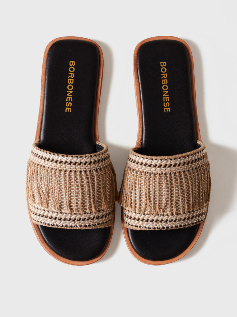 Ciabattina di Tessuto Jacquard - SANDALO FLAT - Borbonese