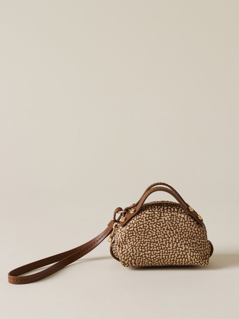 Op Recycled Fabric and Leather Keychain - BOSTON BAG KEYCHAIN - Borbonese