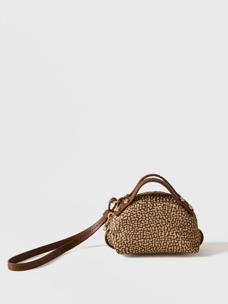 Op Recycled Fabric and Leather Keychain - BOSTON BAG KEYCHAIN - Borbonese