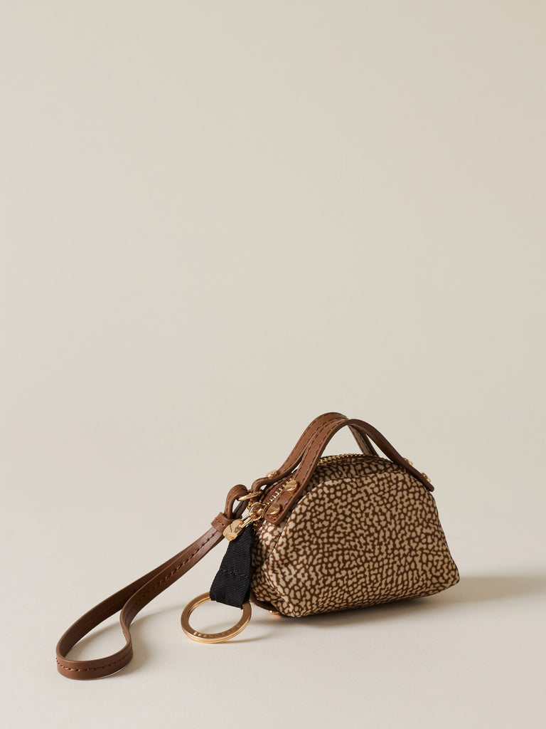 Op Recycled Fabric and Leather Keychain - BOSTON BAG KEYCHAIN - Borbonese