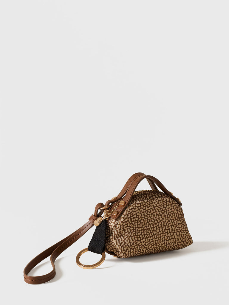 Op Recycled Fabric and Leather Keychain - BOSTON BAG KEYCHAIN - Borbonese