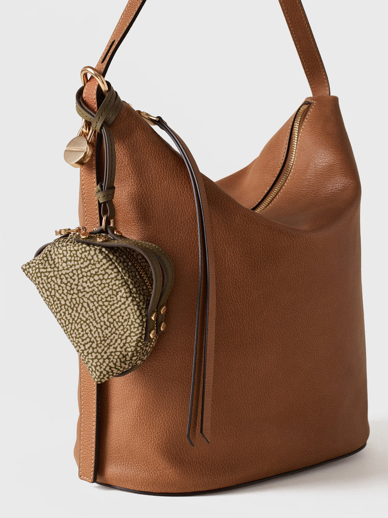 Op Recycled Fabric and Leather Keychain - BOSTON BAG KEYCHAIN - Borbonese