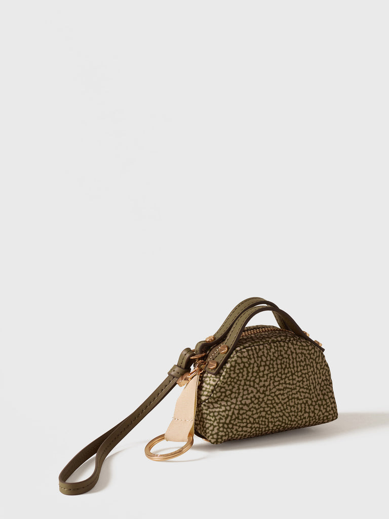 Op Recycled Fabric and Leather Keychain - BOSTON BAG KEYCHAIN - Borbonese