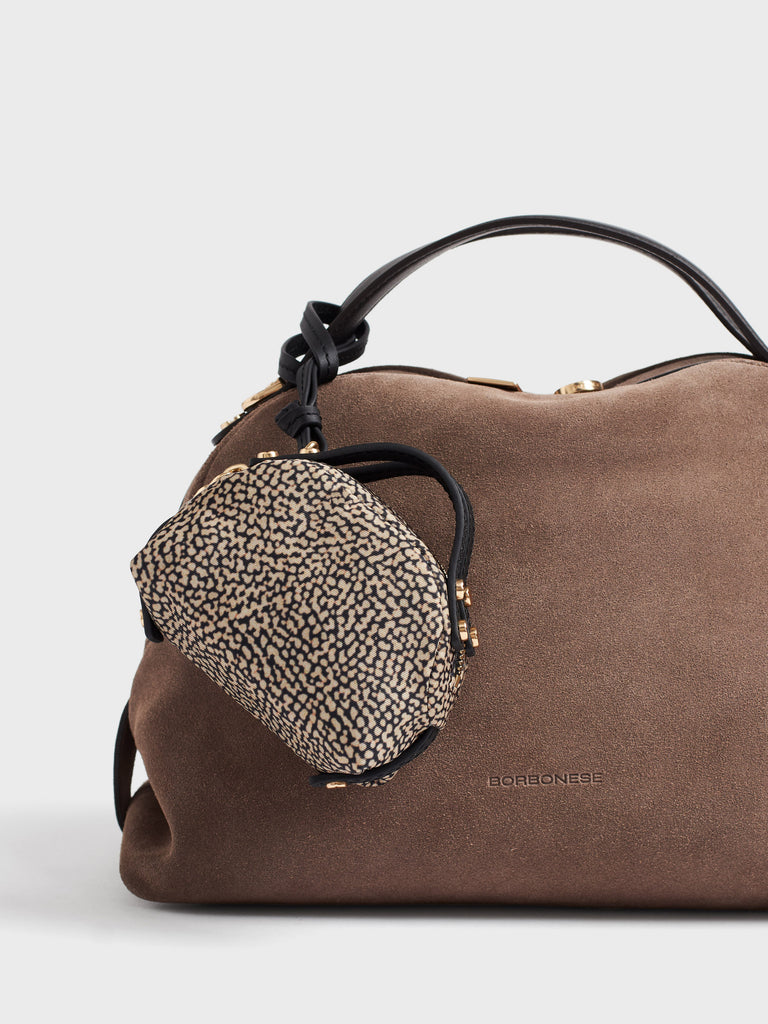 Op Recycled Fabric and Leather Keychain - BOSTON BAG KEYCHAIN - Borbonese