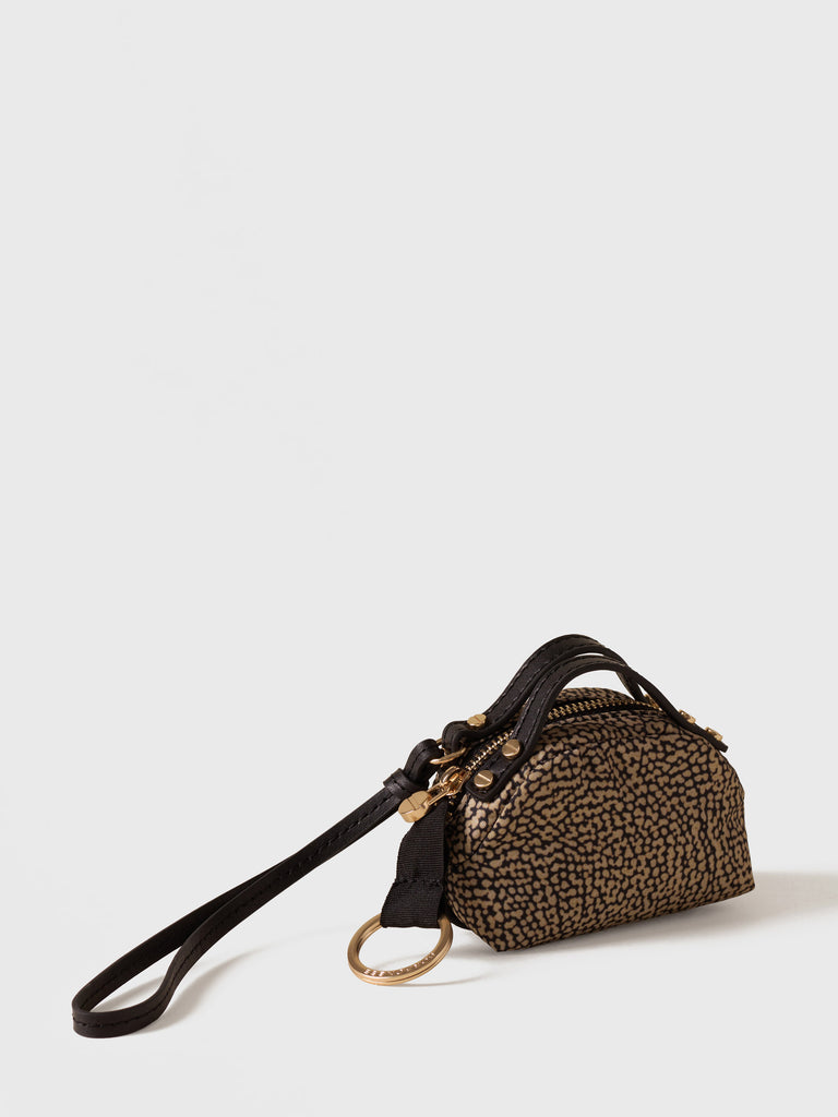 Op Recycled Fabric and Leather Keychain - BOSTON BAG KEYCHAIN - Borbonese