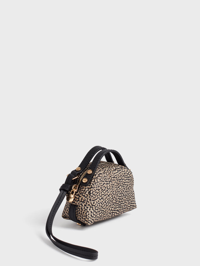 Op Recycled Fabric and Leather Keychain - BOSTON BAG KEYCHAIN - Borbonese