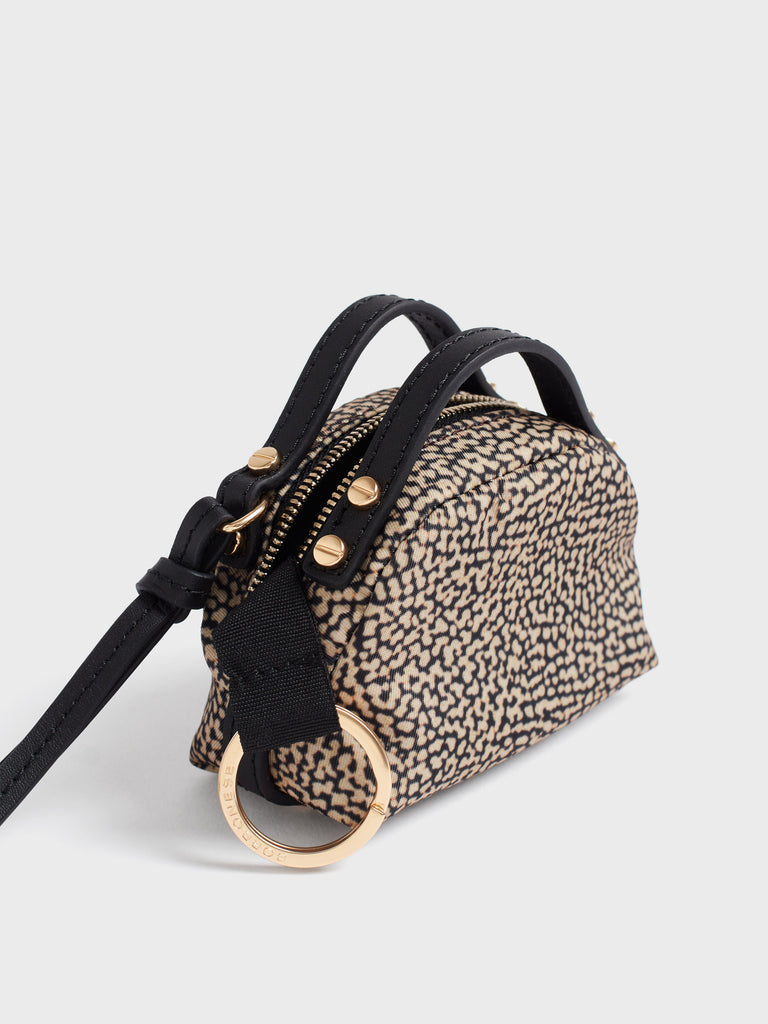 Op Recycled Fabric and Leather Keychain - BOSTON BAG KEYCHAIN - Borbonese