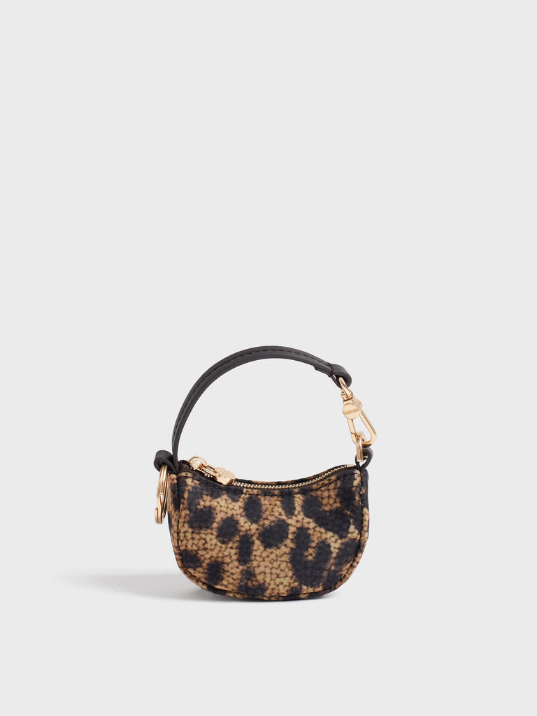 Keychain in Op and animal print fabric - KEY RING LUNA - Borbonese