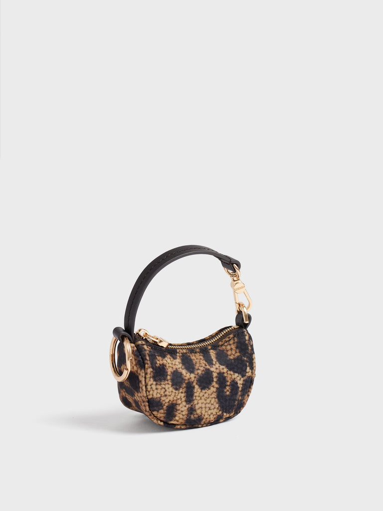 Keychain in Op and animal print fabric - KEY RING LUNA - Borbonese