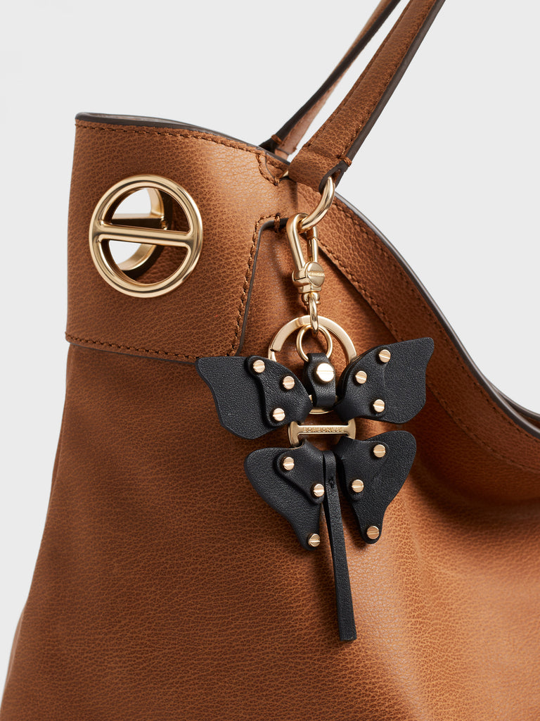 Leather Keychain - BUTTERFLY KEYCHAIN - Borbonese