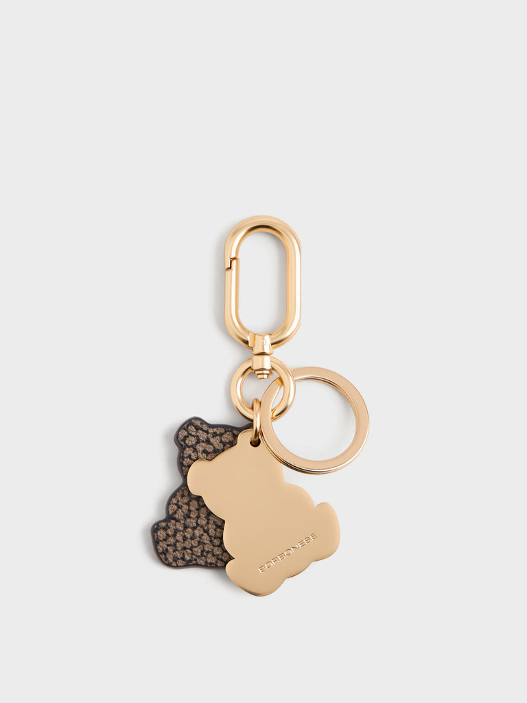 Op covered canvas keyring - BEAR KEYCHAIN - Borbonese