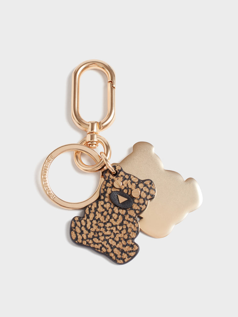 Op covered canvas keyring - BEAR KEYCHAIN - Borbonese