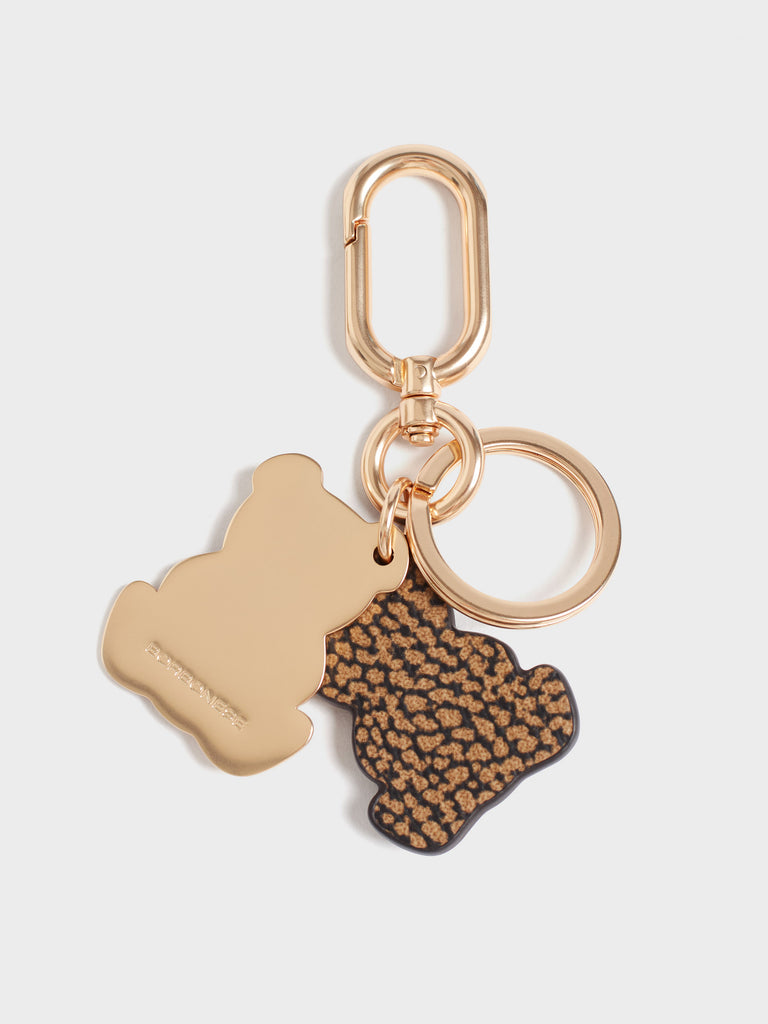 Op covered canvas keyring - BEAR KEYCHAIN - Borbonese