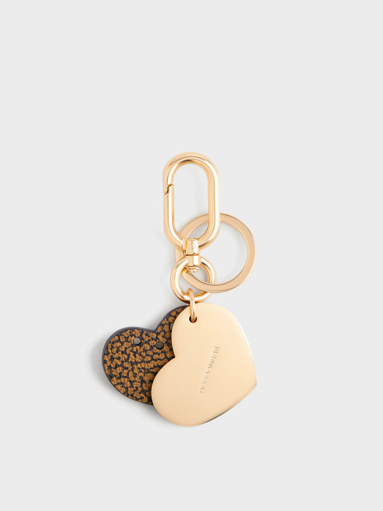 Op covered canvas keyring - HEART KEYCHAIN - Borbonese