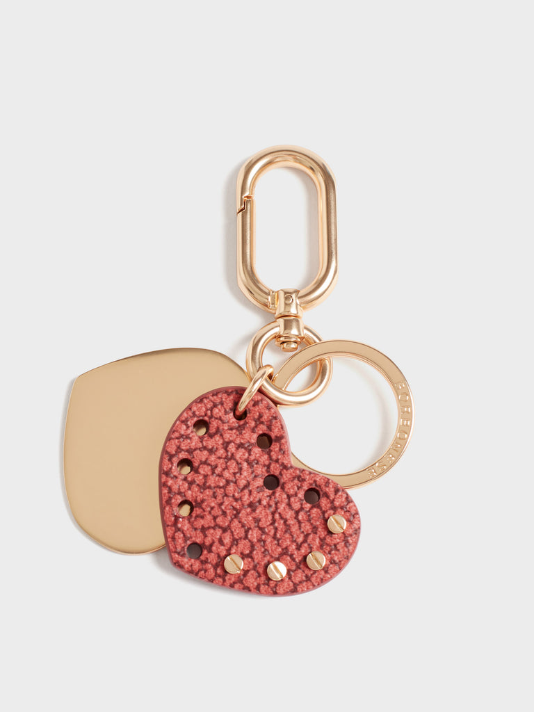 Op covered canvas keyring - HEART KEYCHAIN - Borbonese