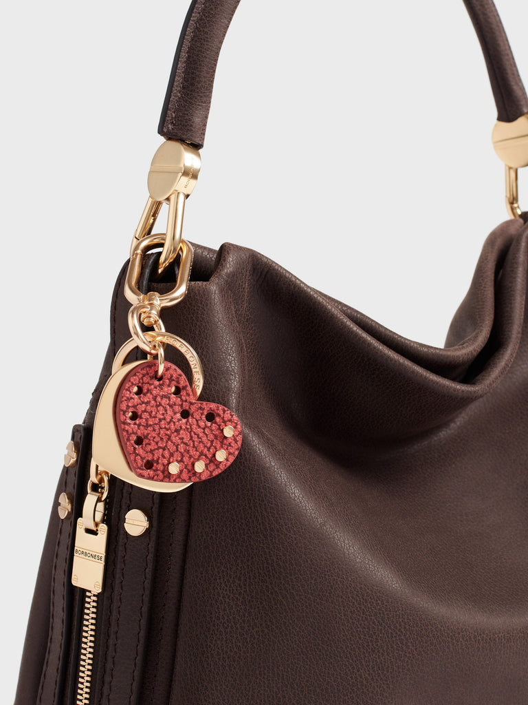 Op covered canvas keyring - HEART KEYCHAIN - Borbonese