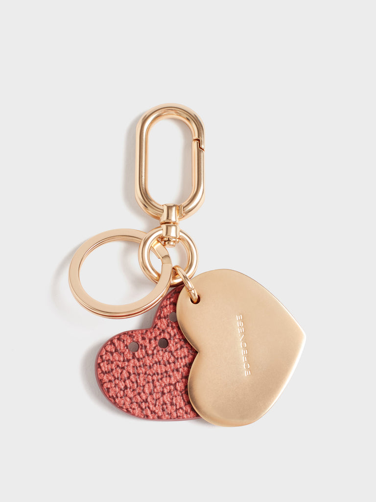 Op covered canvas keyring - HEART KEYCHAIN - Borbonese