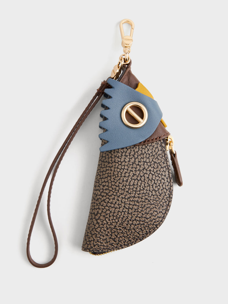 Key ring and coin purse in coated canvas Op - OWL KEYCHAIN - Borbonese