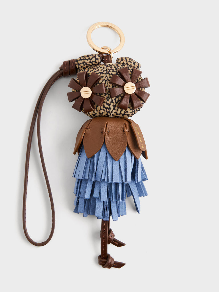 Charm in recycled fabric with Op print and leather - CHARMS - Borbonese