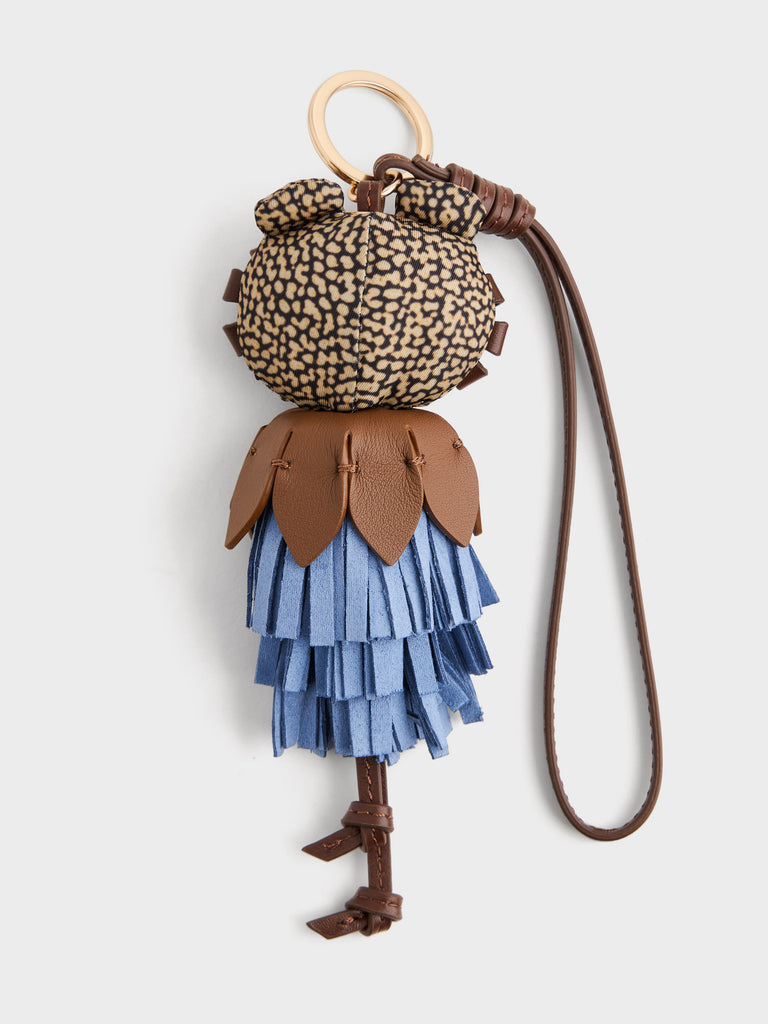 Charm in recycled fabric with Op print and leather - CHARMS - Borbonese